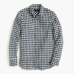 Relaxed boy shirt in crinkle gingham